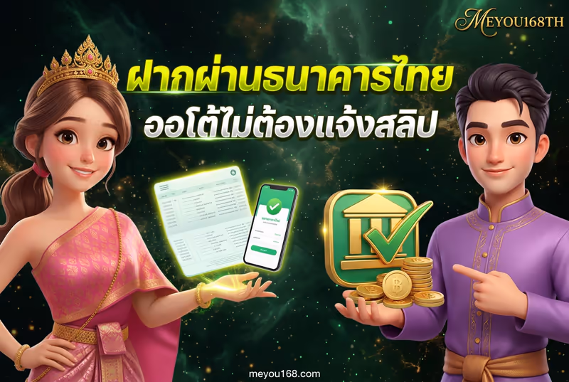 ฝากผ่านธนาคารไทย ออโต้ไม่ต้องแจ้งสลิป