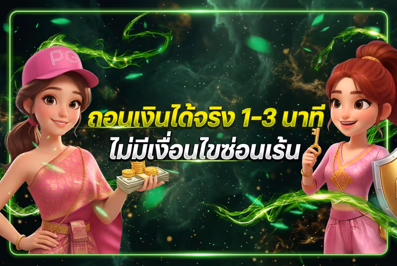 ถอนเงินได้จริง 1-3 นาที ไม่มีเงื่อนไขซ่อนเร้น